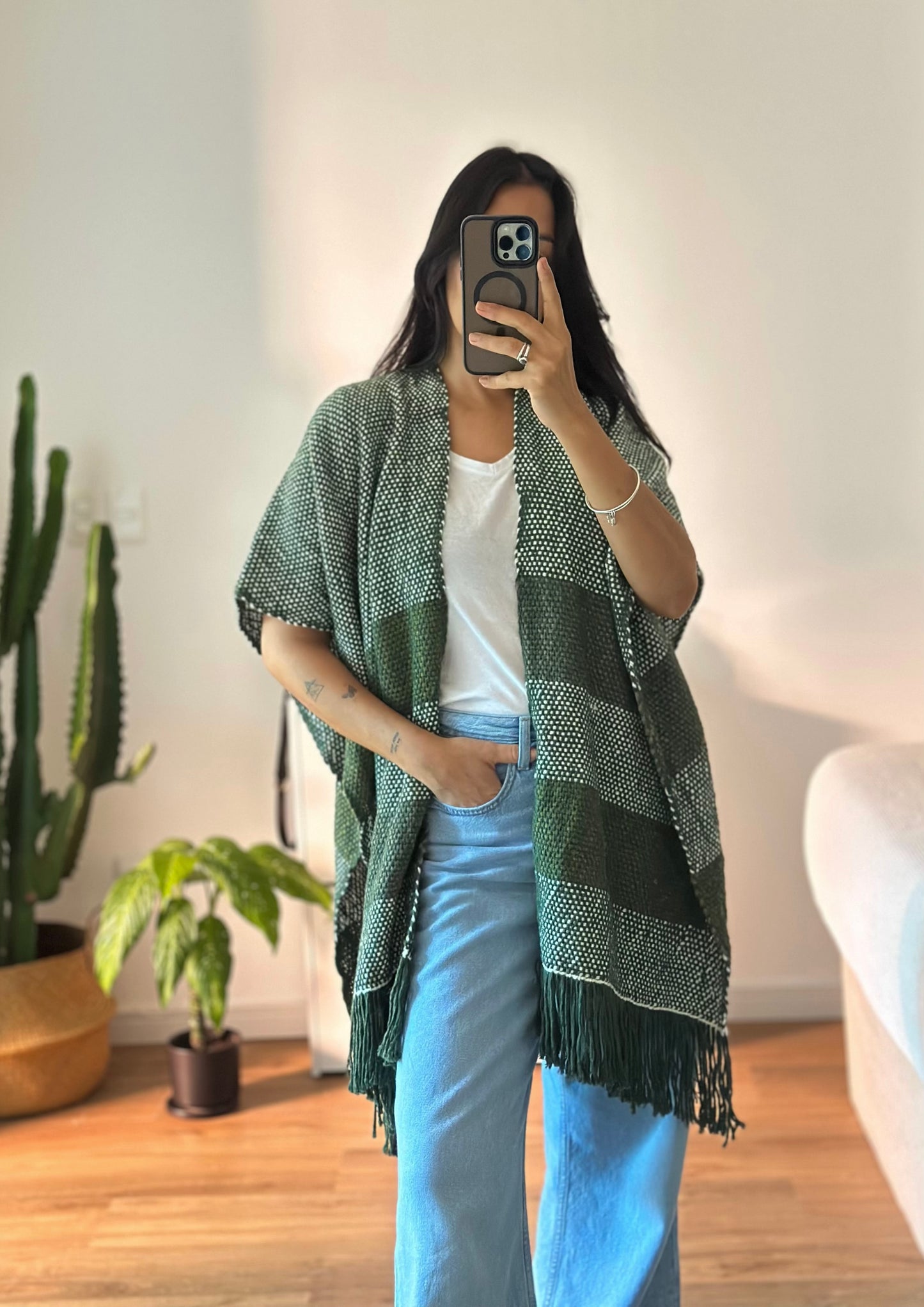 Ruana en lana merino